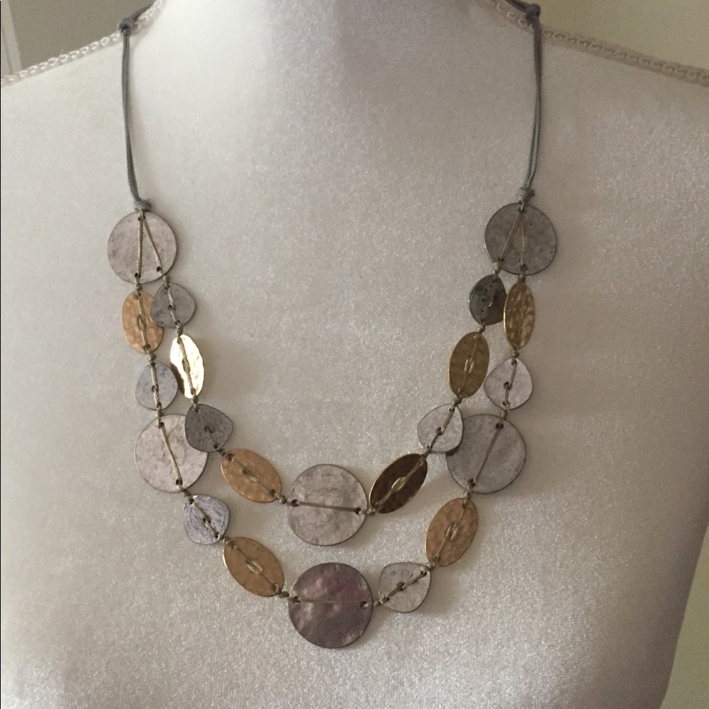 J. Jill Silver and Gold Toned Layered Necklace